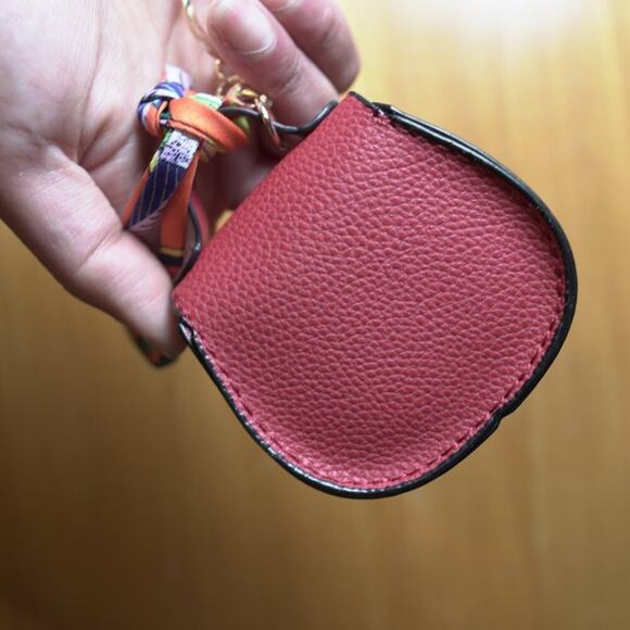 Bag Keychain Bag Charm Change Pouch Coin Purse Push Lock Clasp Red - Picture 4 of 11
